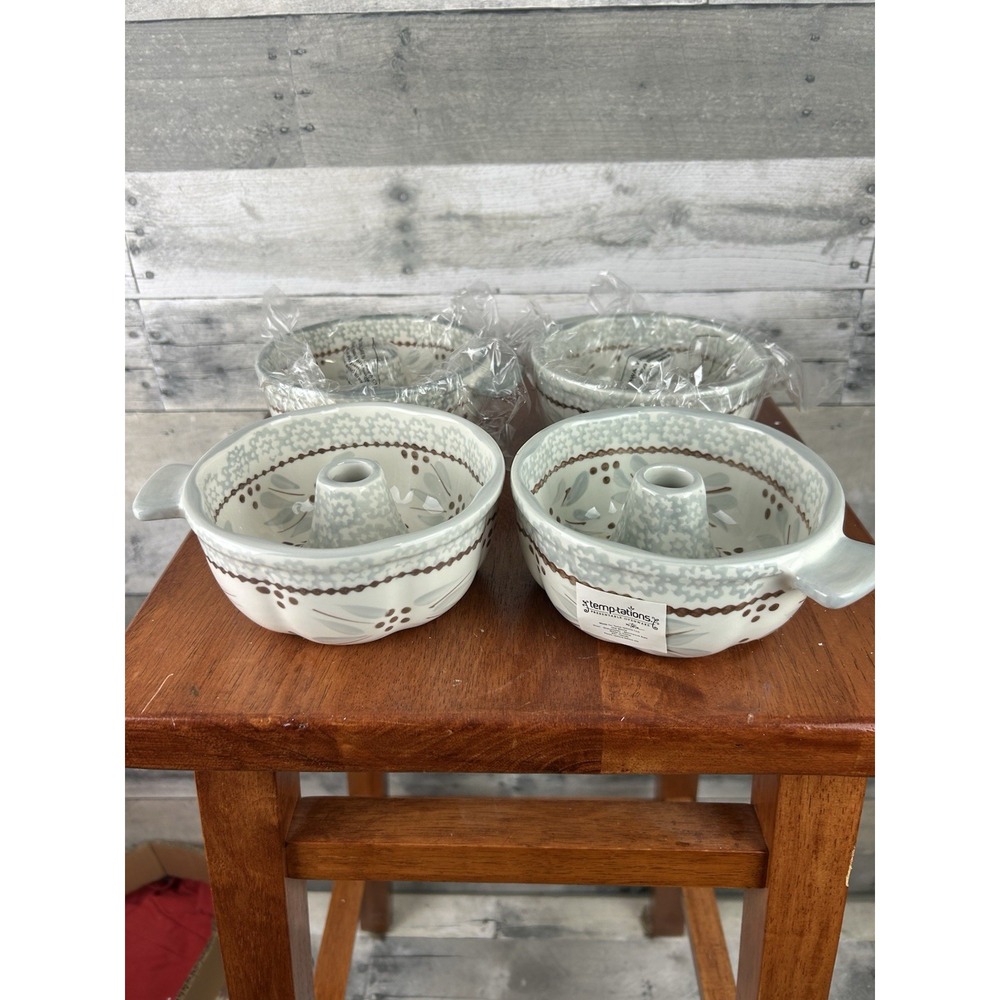 Temp-tations Temptations by Tara Old World Gray Individual Bundt Bowls, 4